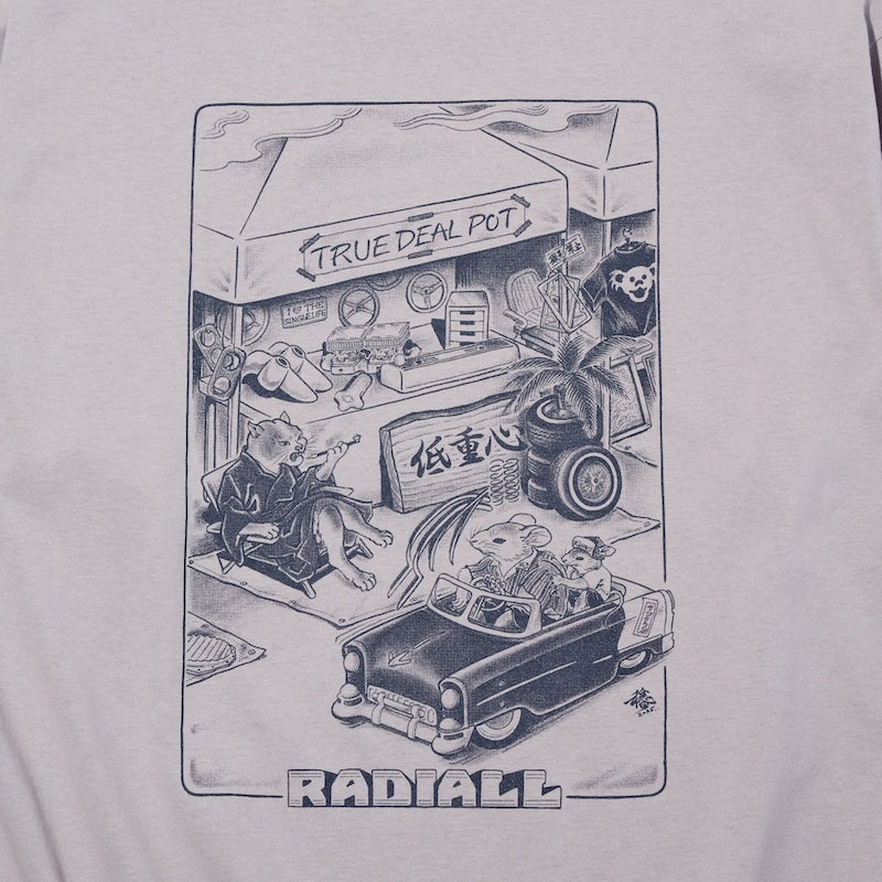 RADIALL L/STシャツ CHOJU GIGA CREW NECK T-SHIRT L/S ベージュ バックプリント