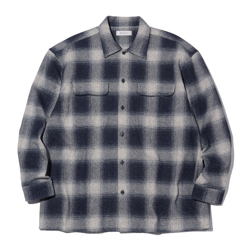 RADIALL L/Sシャツ SHORE OPEN COLLARED SHIRT L/S ブラック 正面