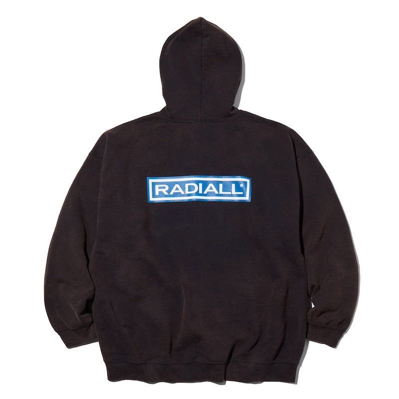 トップス RADIALL WHEELS - ZIP HOODIE FADED BLACK RADIALL ジップパーカー WHEELS ZIP UP HOODIE ブラック | ストリート