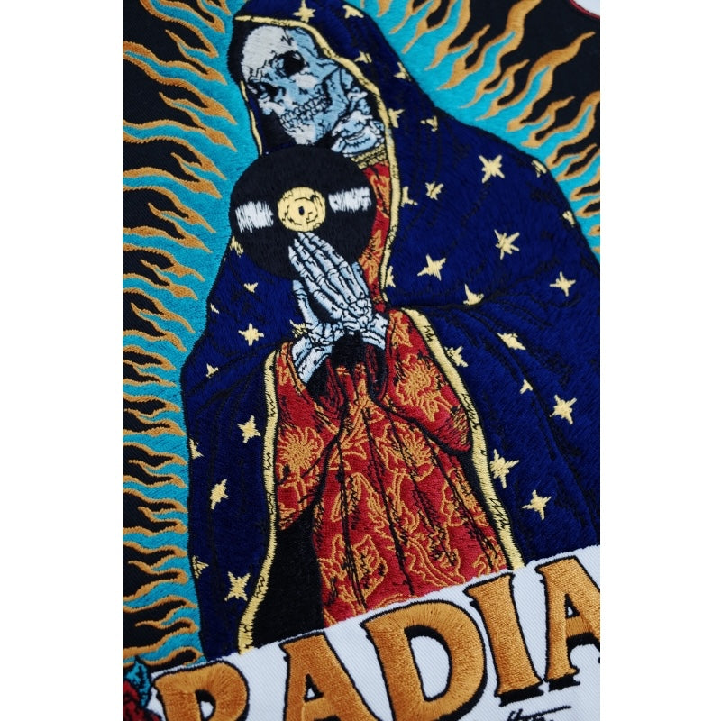 RADIALL コーチジャケット GUIDANCE WINDBREAKER JACKET ブラック ワッペン クローズアップ