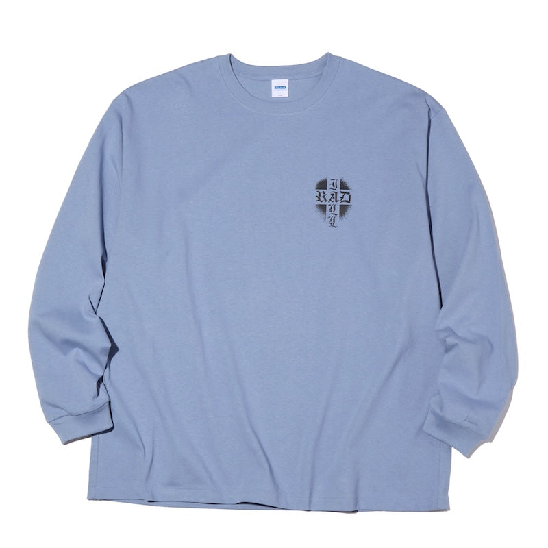 RADIALL L/STシャツ ROAD CHARM L/S TEE スチールブルー 商品画像 正面