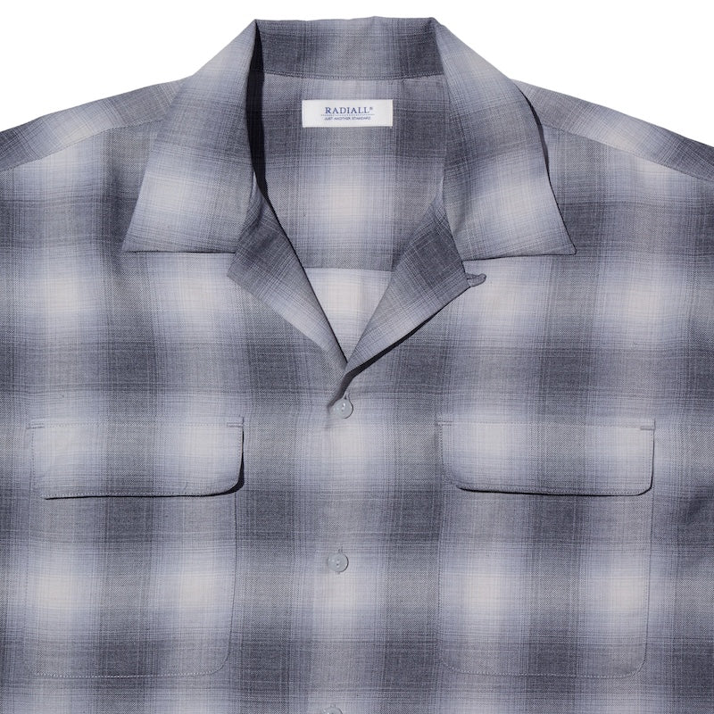 RADIALL L/Sシャツ BELAIR OPEN COLLARED SHIRT L/S ブラック 商品画像 正面 クローズアップ