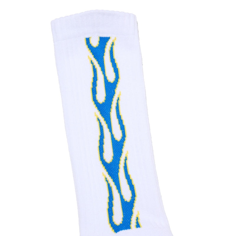 RADIALL ソックス FLAMES 1PAC SOX LONG / DRALON ホワイト 商品画像 クローズアップ 1
