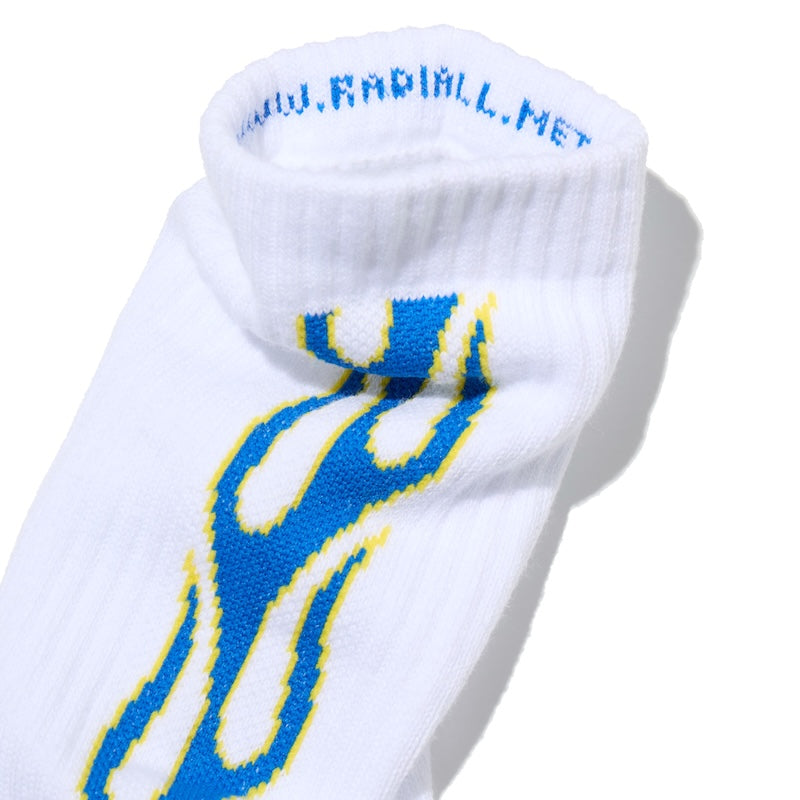 RADIALL ソックス FLAMES 1PAC SOX LONG / DRALON ホワイト 商品画像 クローズアップ 2