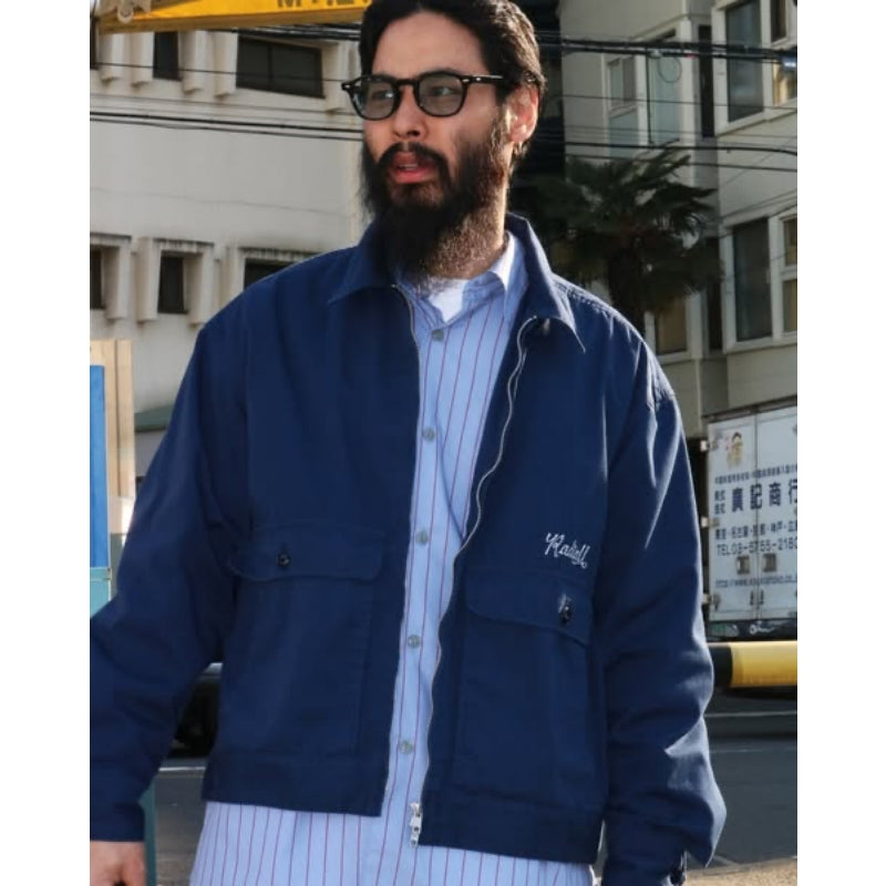 RADIALL ジャケット MOTIVE ZIP UP JACKET ネイビー 着用画像 正面