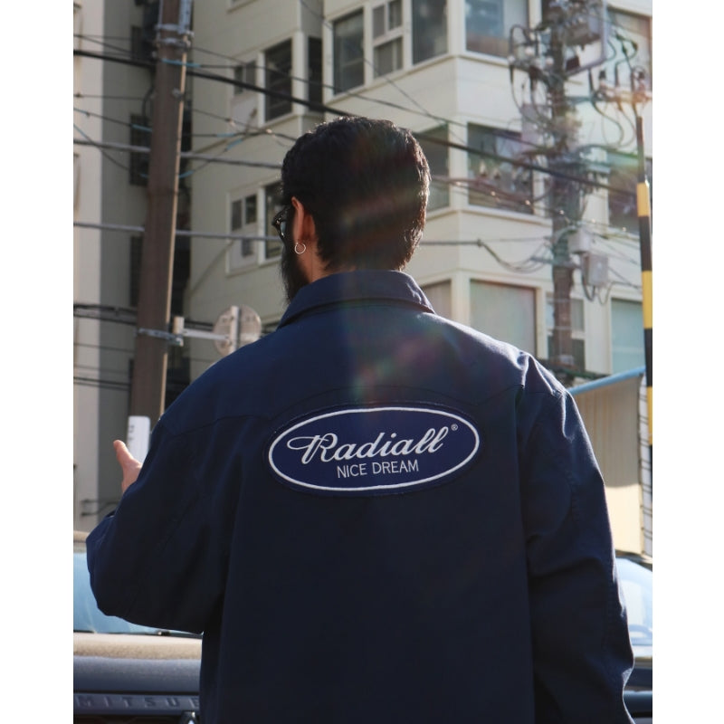 RADIALL ジャケット MOTIVE ZIP UP JACKET ネイビー 着用画像 背面