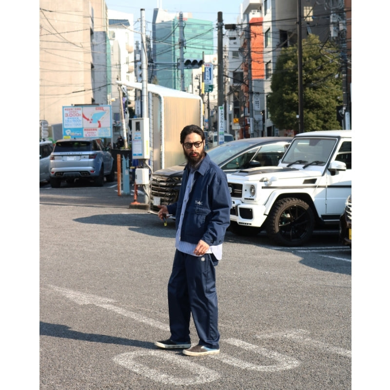 RADIALL ジャケット MOTIVE ZIP UP JACKET ネイビー 着用画像 全身