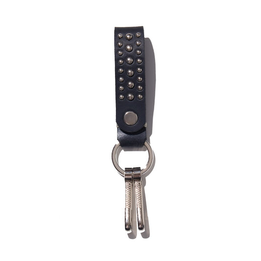 RADIALL キーホルダー RHODES LEATHER KEY HOLDER / STUDS ブラック 商品画像 正面