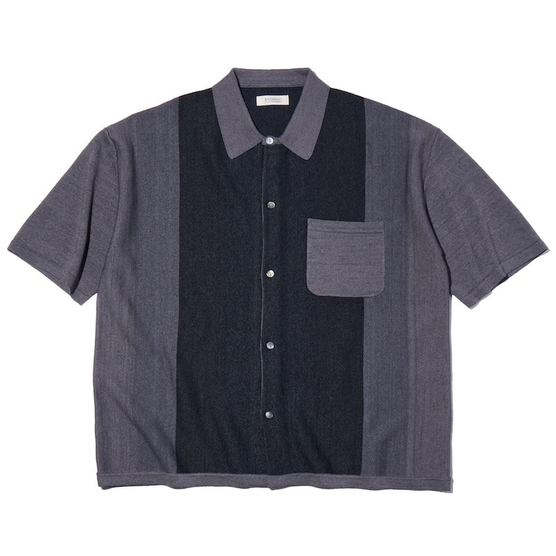 RADIALL S/Sニットシャツ TONE REGULAR COLLARED SWEATER S/S ブラック 商品画像 正面