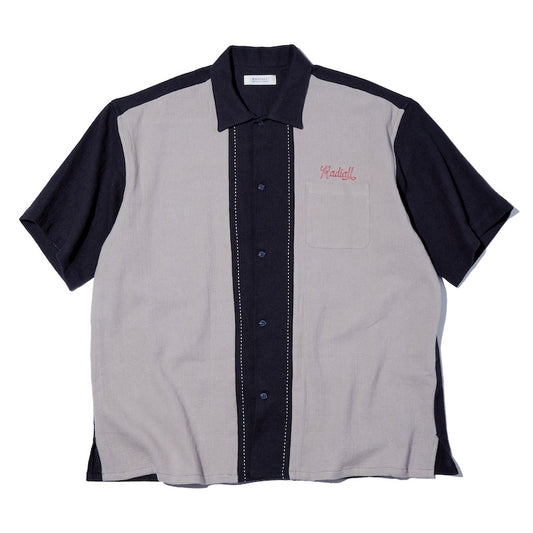 RADIALL S/Sシャツ FLEETLINE REGULAR COLLARED SHIRT L/S ブラック グレー　商品画像 正面