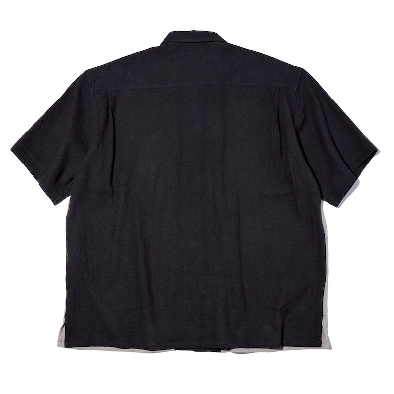 RADIALL S/Sシャツ FLEETLINE REGULAR COLLARED SHIRT L/S ブラック グレー　商品画像 背面