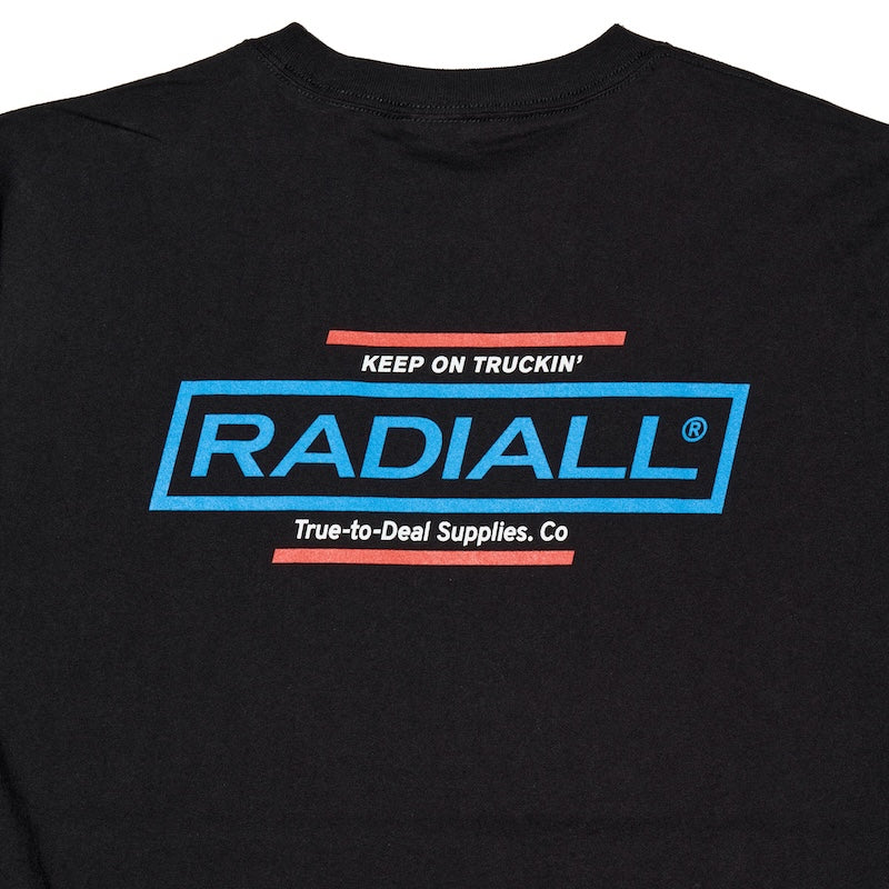 RADIALL Tシャツ ROADSIDE CREW NECK T-SHIRT S/S ブラック  商品画像　背面　クローズアップ