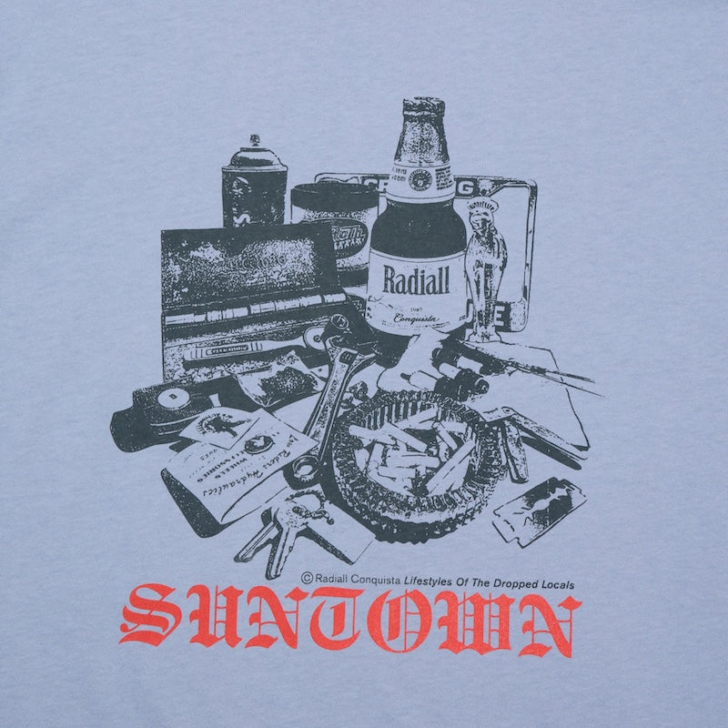 RADIALL Tシャツ TRUE DEAL POT CREW NECK T-SHIRT S/S ブルー 商品画像 フロントプリント