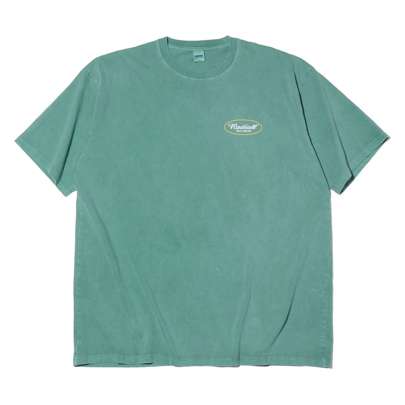RADIALL Tシャツ OVAL CREW NECK T-SHIRT S/S グリーン 商品画像 正面