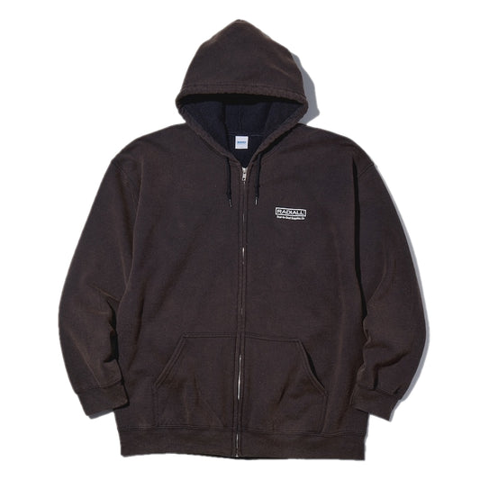 RADIALL ジップパーカー SUPPLY ZIP UP HOODIE ブラック 商品画像 正面