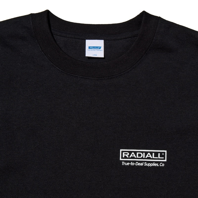 RADIALL L/STシャツ SUPPLY CREW NECK T-SHIRT L/S ブラック 商品画像 正面 クローズアップ