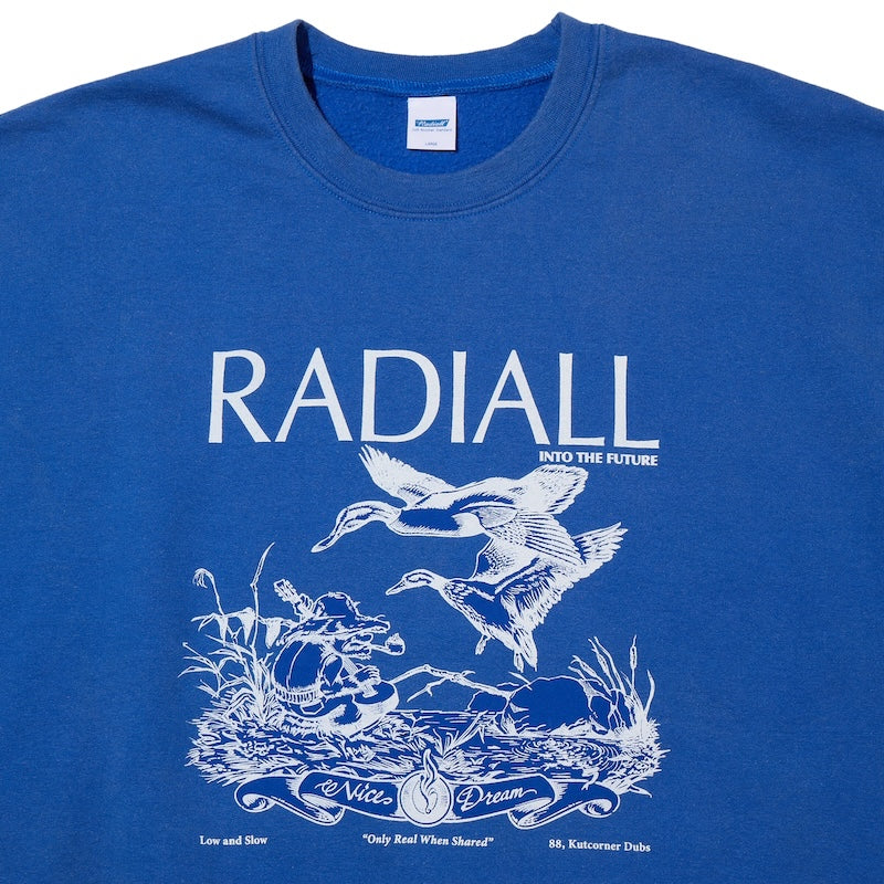 RADIALL クルースウェット DUCKS CREW NECK SWEATSHIRT ブルー 商品画像 フロントプリント