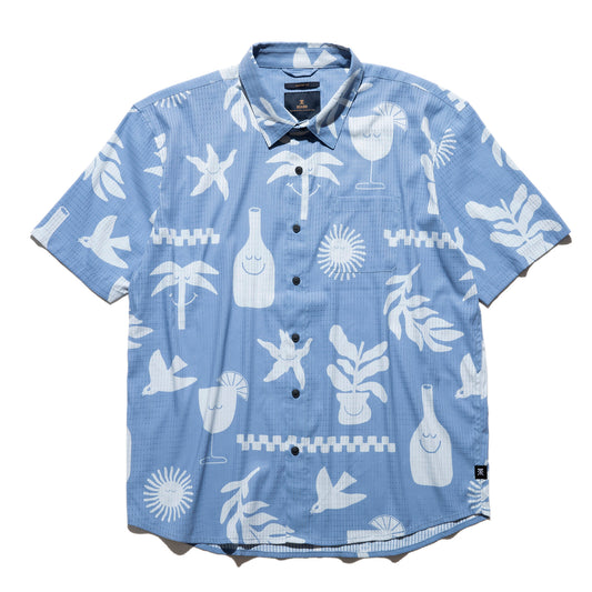 ROARK REVIVAL　S/Sシャツ　"BLESS UP GROTTO S/S WOVEN - COMFORT FIT"　(Cascata)