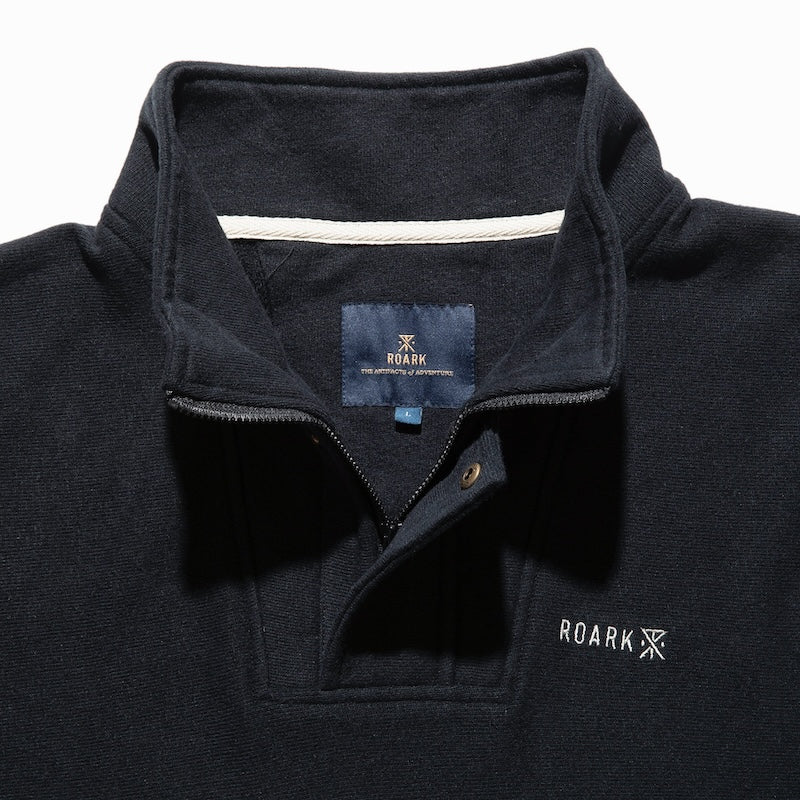 ROARK REVIVAL　ハーフジップスウェット　"H/W HEMPCOTTON H/Z SWEAT"　(Black)