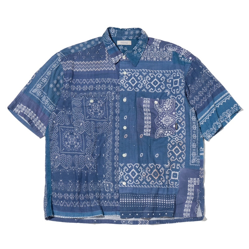 RADIALL　S/Sシャツ　"MUSCLE SHOALS REGULAR COLLARED SHIRT L/S"　(Smoke Navy)