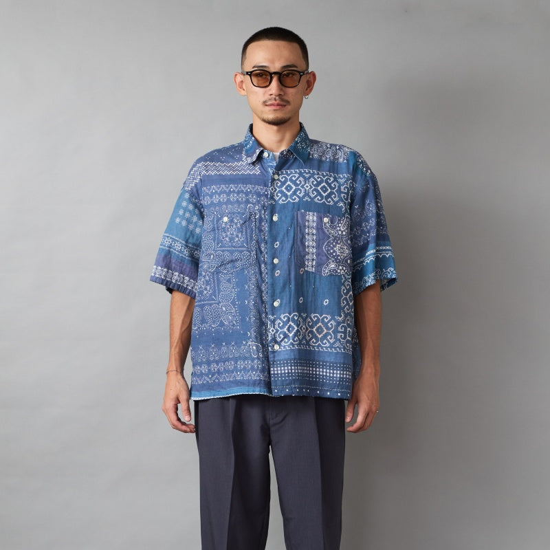 RADIALL　S/Sシャツ　"MUSCLE SHOALS REGULAR COLLARED SHIRT L/S"　(Smoke Navy)