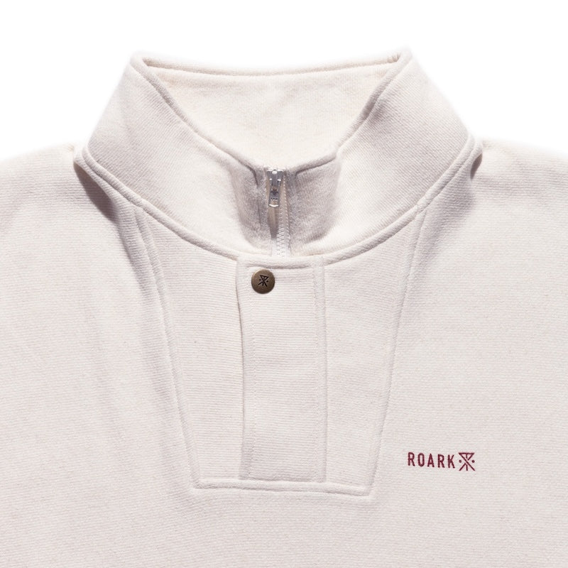 ROARK　ハーフジップスウェット　"H/W HEMPCOTTON H/Z SWEAT"　(White)