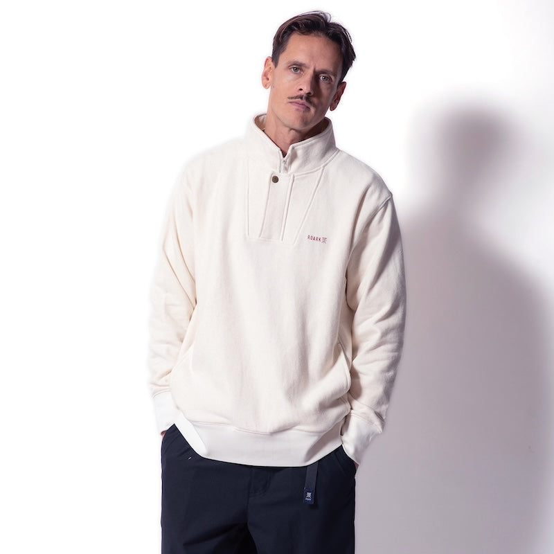 ROARK　ハーフジップスウェット　"H/W HEMPCOTTON H/Z SWEAT"　(White)
