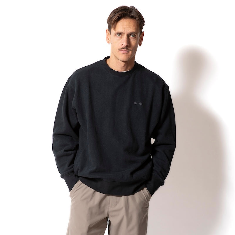 ROARK　クルースウェット　"H/W HEMPCOTTON CREW SWEAT"　(Black)