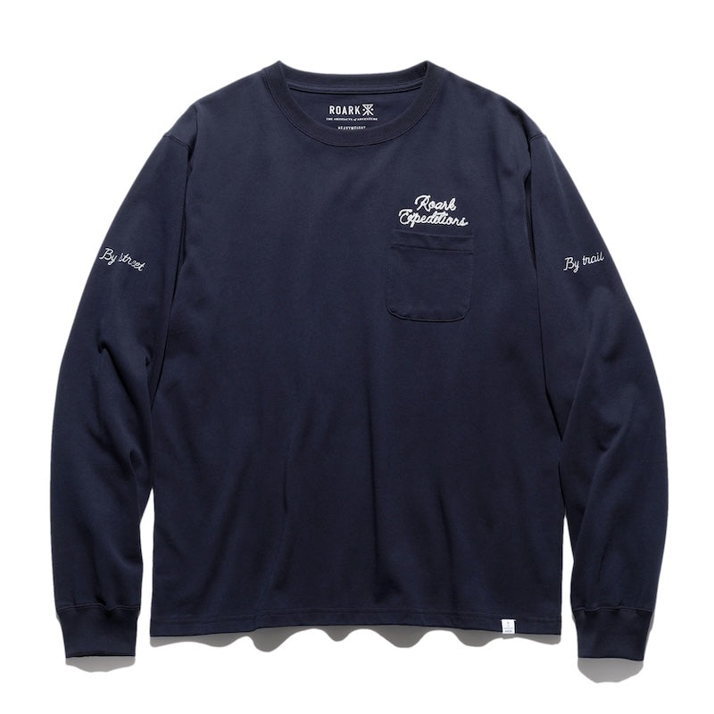 ROARK L/STシャツ EXPEDITIONS 14oz H/W L/S TEE ネイビー 商品画像 正面