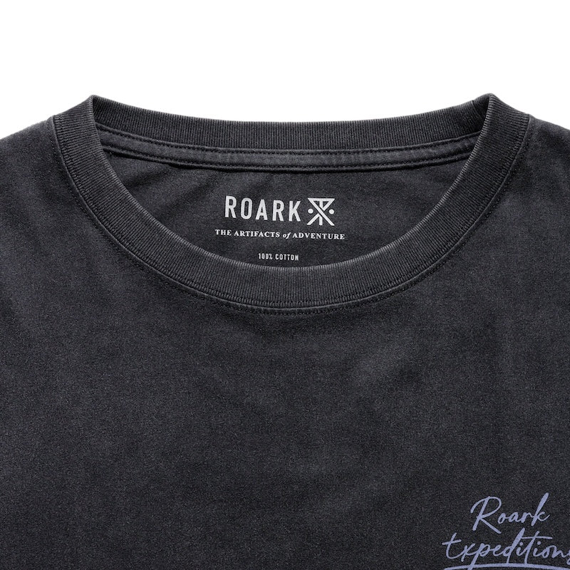 ROARK L/STシャツ EXPEDITIONS PHOTO WELL WORN L/S TEE ブラック 商品画像 首元