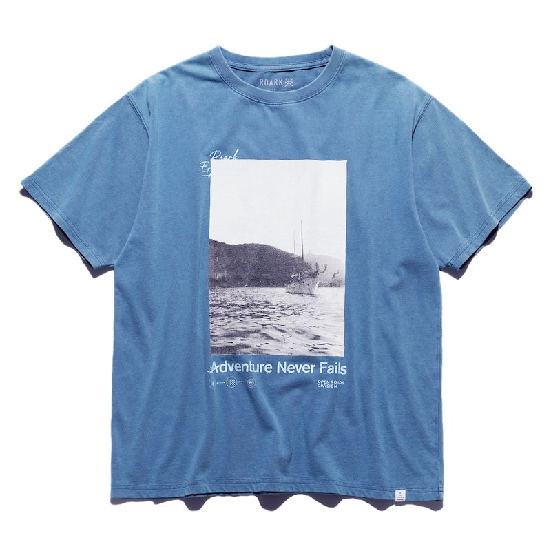 ROARK Tシャツ ANF PHOTO WELL WORN TEE ブルー 商品画像 正面