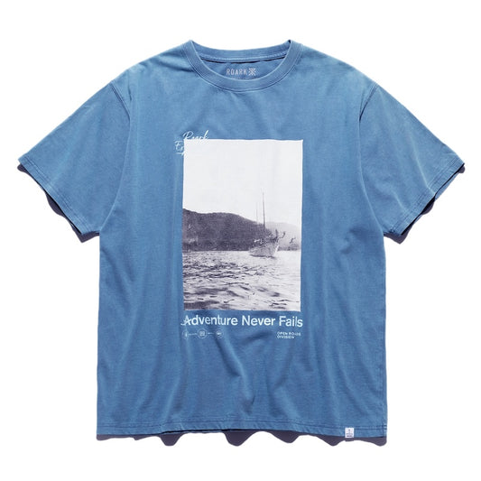 ROARK Tシャツ ANF PHOTO WELL WORN TEE ブルー 商品画像 正面
