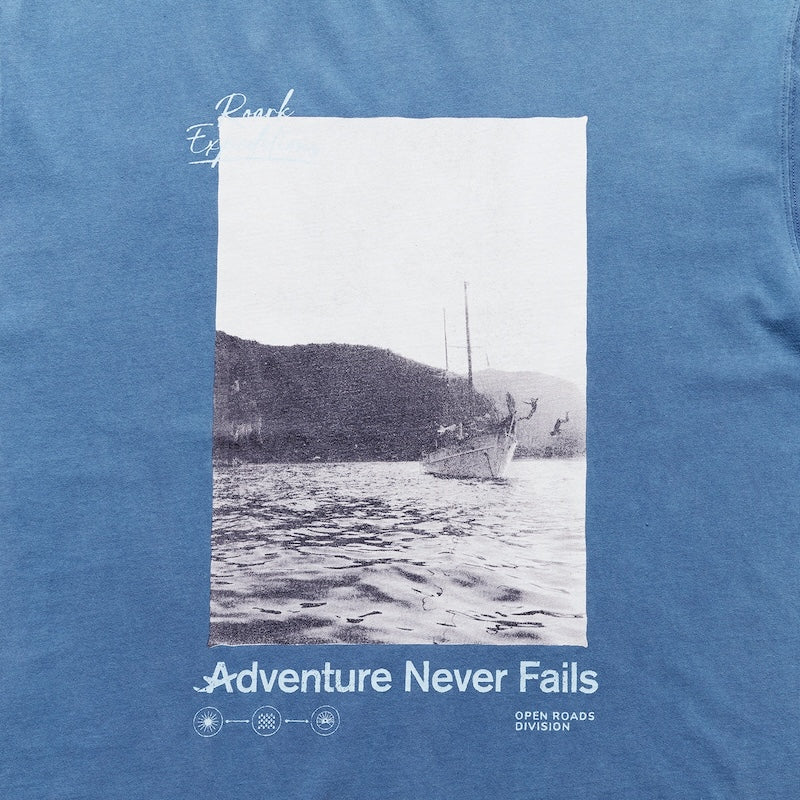 ROARK Tシャツ ANF PHOTO WELL WORN TEE ブルー 商品画像 フロントプリント