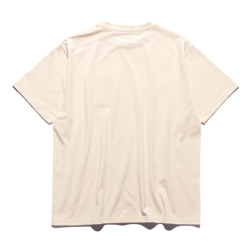 ROARK Tシャツ LABEL POCKET FINE TECH DRY TEE ナチュラル 商品画像 背面