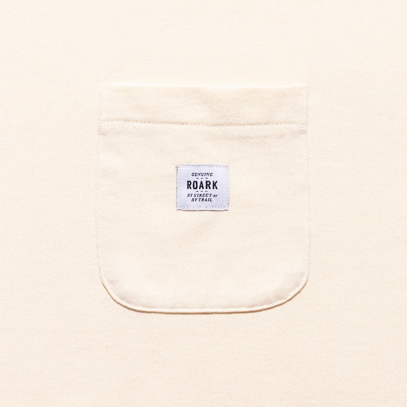 ROARK Tシャツ LABEL POCKET FINE TECH DRY TEE ナチュラル 商品画像 胸ポケット