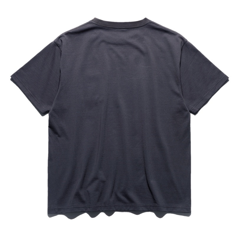 ROARK Tシャツ LABEL POCKET FINE TECH DRY TEE チャコール 商品画像 背面