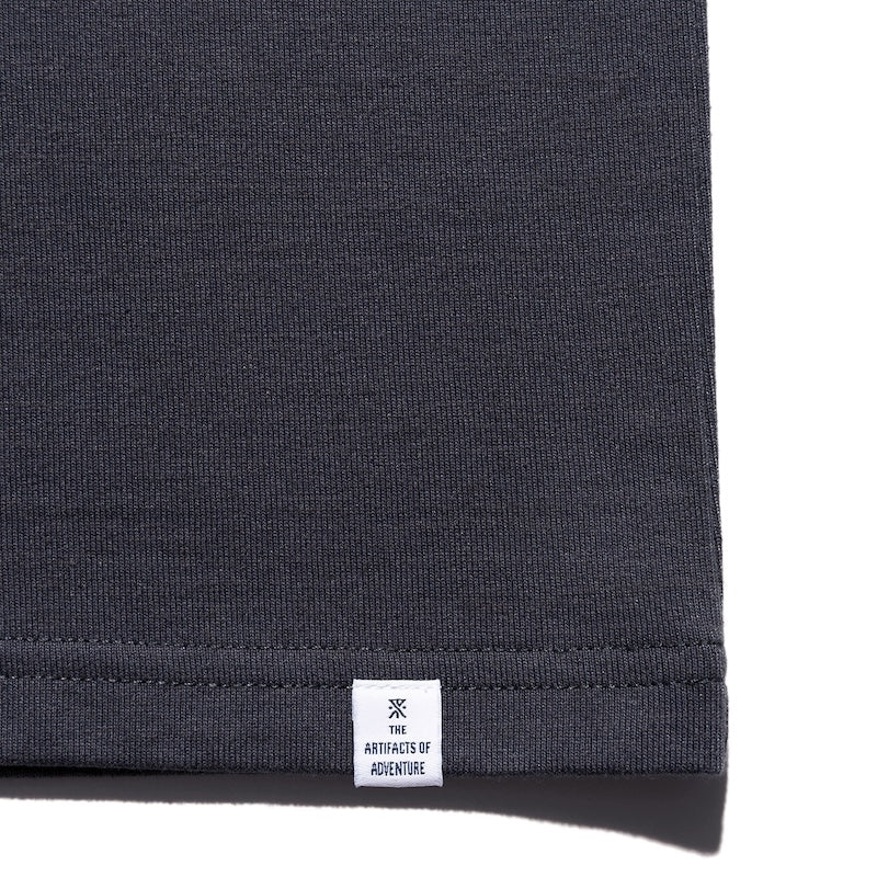 ROARK Tシャツ LABEL POCKET FINE TECH DRY TEE チャコール 商品画像 裾