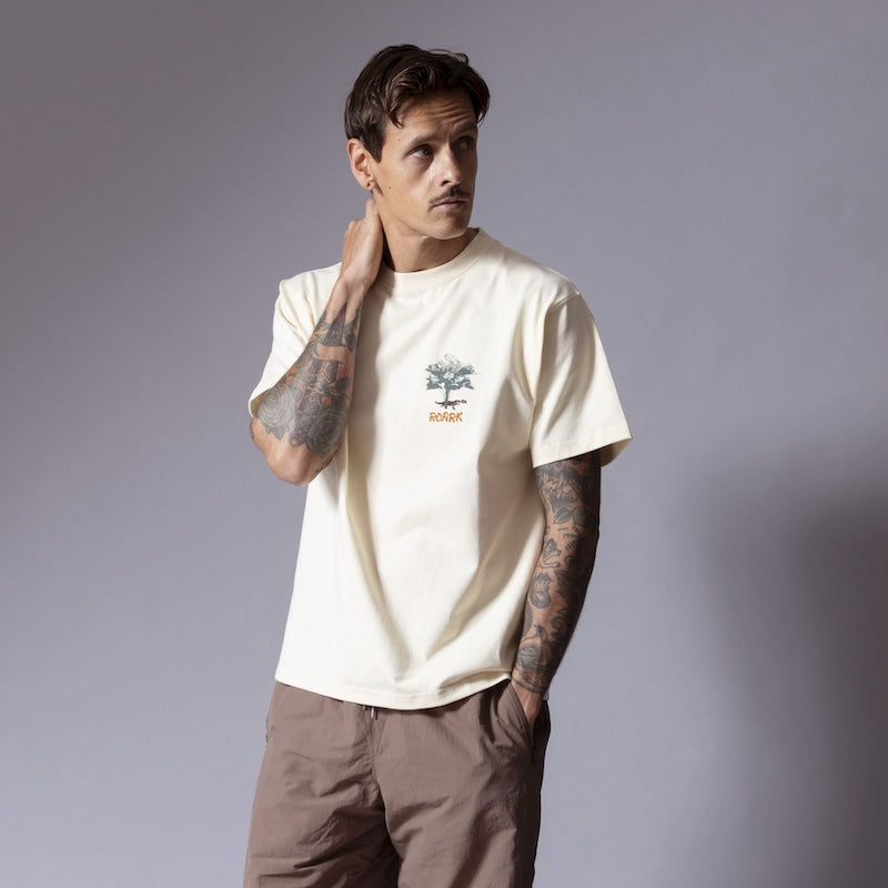 ROARK Tシャツ NATURE FINE TECH DRY TEE ナチュラル 着用画像 正面 2