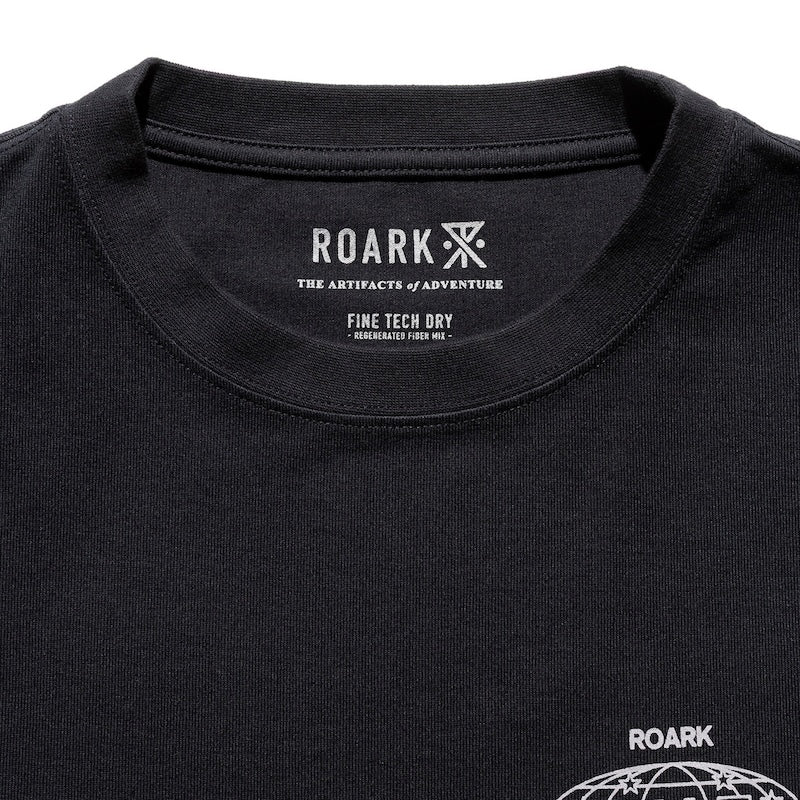ROARK Tシャツ ANF FINE TECH DRY TEE ブラック 商品画像 首元