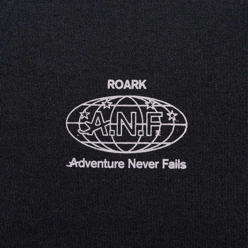ROARK Tシャツ ANF FINE TECH DRY TEE ブラック 商品画像 左胸プリント