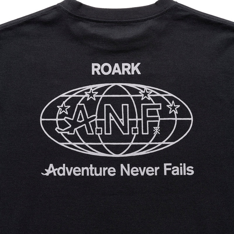 ROARK Tシャツ ANF FINE TECH DRY TEE ブラック 商品画像 バックプリント