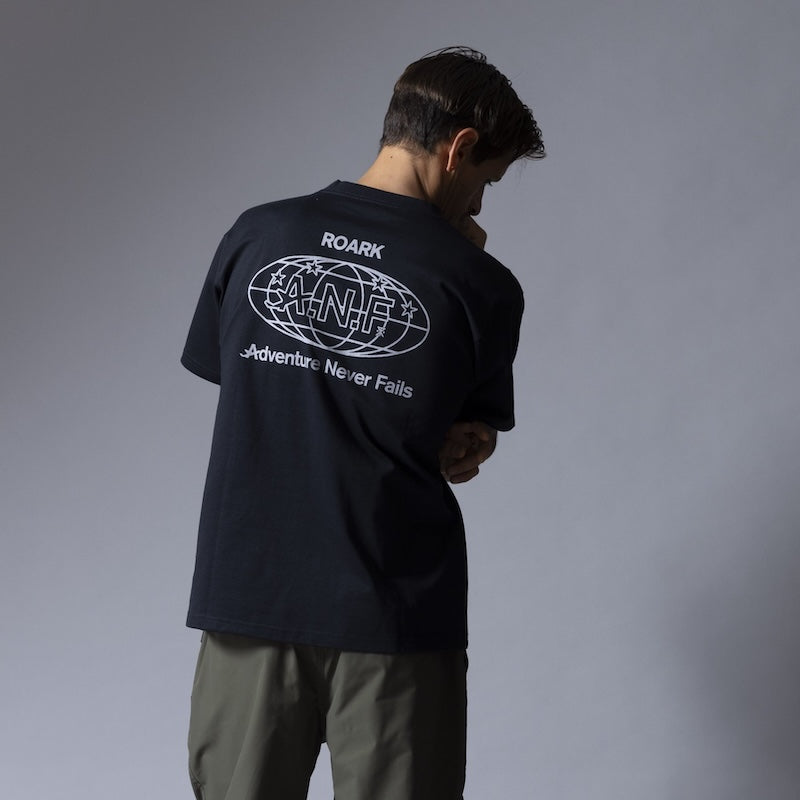 ROARK Tシャツ ANF FINE TECH DRY TEE ブラック 着用画像 背面
