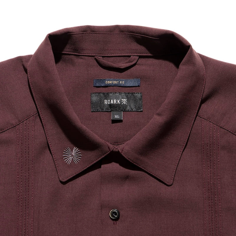 ROARK S/Sシャツ GONZO CUBA S/S バーガンディ 商品画像 首元
