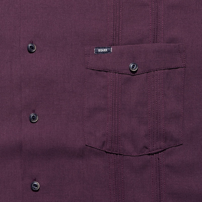 ROARK S/Sシャツ GONZO CUBA S/S バーガンディ 商品画像 胸ポケット