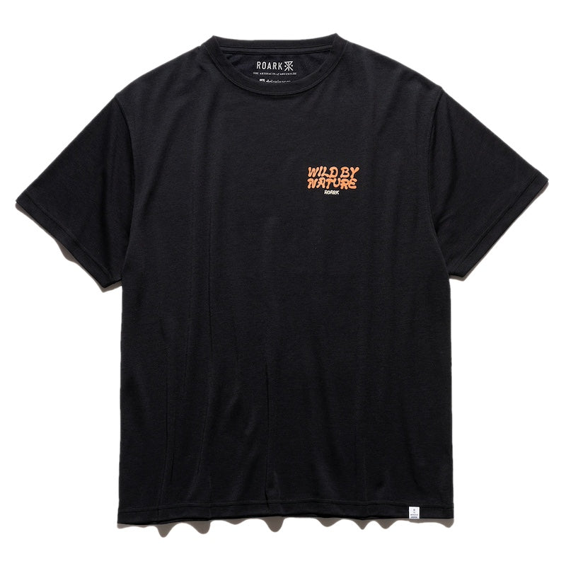 ROARK Tシャツ WILD BY NATURE DriRelease TEE ブラック 商品画像 正面
