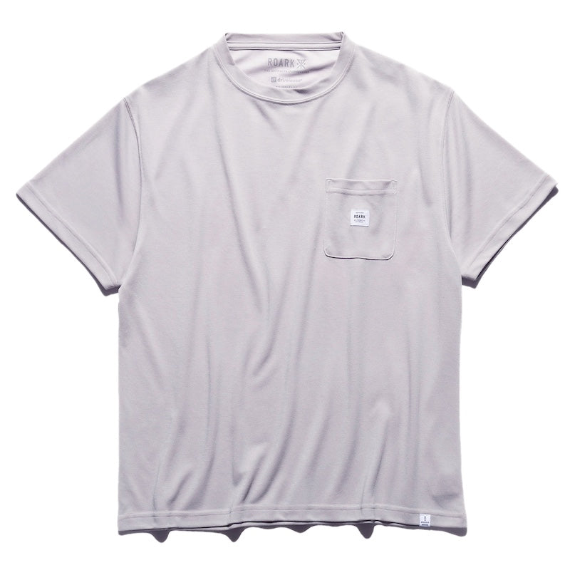 ROARK Tシャツ LABEL POCKET DriRelease TEE グレー 商品画像 正面