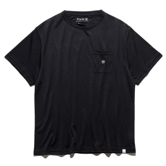 ROARK Tシャツ LABEL POCKET DriRelease TEE ブラック 商品画像 正面