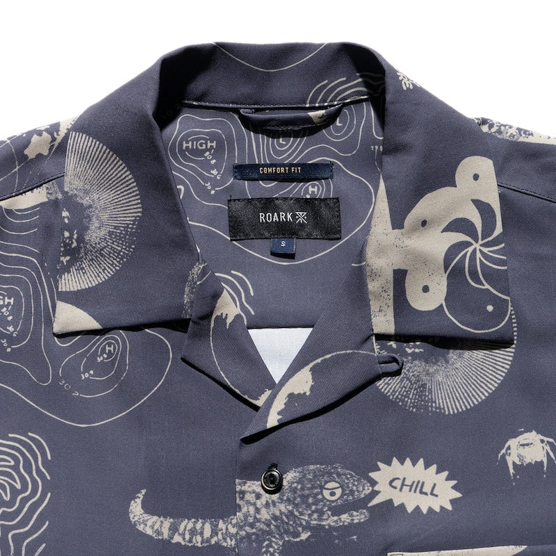 ROARK S/Sシャツ W.B.N GONZO S/S チャコール 商品画像 襟