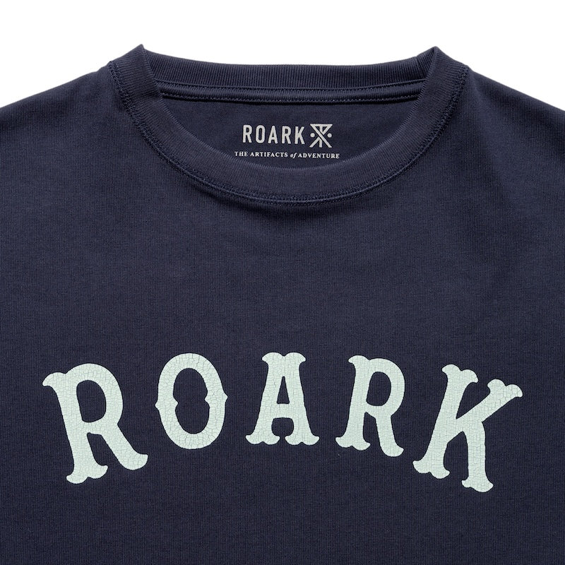 ROARK Tシャツ MEDIEVAL LOGO 14oz H/W TEE ネイビー 商品画像 ロゴプリント