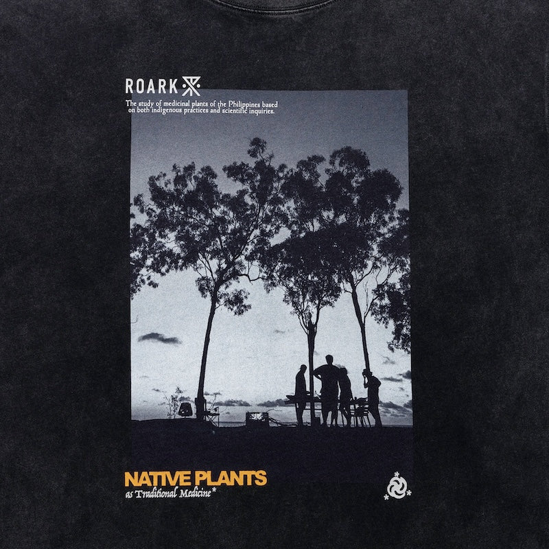 ROARK Tシャツ NATIVE PLANTS WELL WORN TEE ブラック 商品画像 フロントプリント